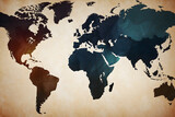 Fototapeta Mapy - 2D illustration of abstract world maps for background design.