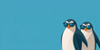 little cute penguin wearing sunglasses on a solid background, space for some text , vector art, digital art.