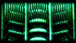 © HTGanzo - Abstract symmetrical retro tech background with green monochrome CRT monitor effect