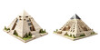 set of pyramid isolated on transparent background
