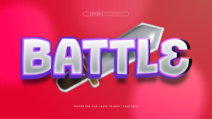 Wall Mural - Red gray grey and purple violet battle 3d editable text effect - font style