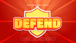 © QalamVision - Red orange and yellow defend 3d editable text effect - font style
