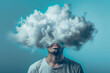 © Riccardo - Man with cloud for a head on blue background