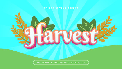 Blue white and green harvest 3d editable text effect - font style