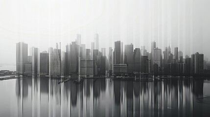 Wall Mural - split background design inspired by urban architecture, using shades of gray and charcoal.