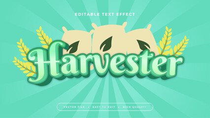 Beige and green harvester 3d editable text effect - font style