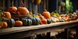 Festive Pumpkin and Gourd Table Display Generative AI