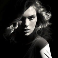 Poster - Dramatic black and white portrait with strong shadow