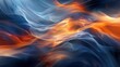 abstract image that combines elements of fire, water, and flora into a seamless, flowing form, with a focus on vibrant blue and orange hues, to dynamic beauty of nature.