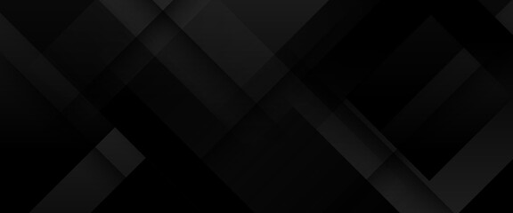 Black vector minimalist simple abstract geometric banner. Graphic design element modern style concept for background, banner, flyer, card, wallpaper, cover, or brochure