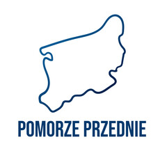 Naklejka na meble Western Pomerania (Pomorze Przednie) outline map