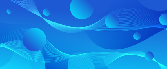Wall Mural - Blue minimal geometric shape abstract banner. For business banner, formal backdrop, prestigious voucher, luxe invite, wallpaper and background
