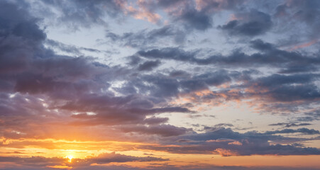 Wall Mural - Beautiful dramatic scenic sunset sky background