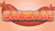 Orange red and white sausage 3d editable text effect - font style