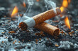 Breaking the Habit: Cigarettes Snuffed Out to Symbolize Quitting Smoking