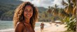 © sebas - portrait of attractive, dark-skinned tropical woman on a paradise beach enjoying vacation