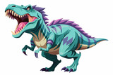 Fototapeta Dinusie - a terrifying fierce roaring dinosaur full body