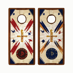 Wall Mural - Cornhole game with board design element vector.