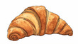 Drawing of croissant dessert on a white background.