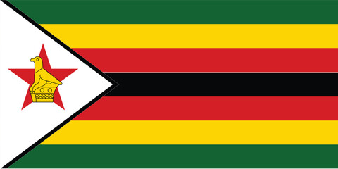 Wall Mural - National Flag of Zimbabwe, Zimbabwe sign, Zimbabwe Flag