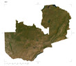 Zambia shape isolated on white. Low-res satellite map