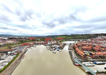 Poster - Aerial view of the colorful cityscape of Bristol. England, UK