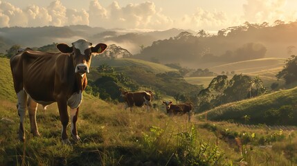 Sticker - cinematic cow photo