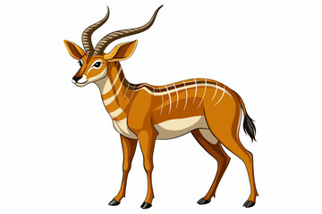 Wall Mural - Beautiful animal antelope full body vector illustration