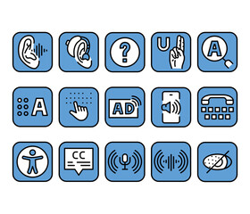 web accessibility color line icon. vector isolated element.