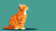 Illustration of an orange tabby cat looking upwards with curiosity.