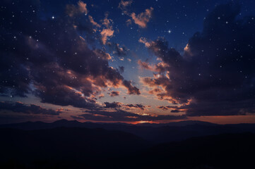 Wall Mural - night sky with stars.dark night sky.