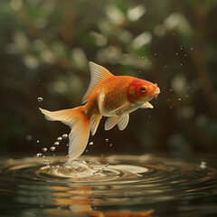 Wall Mural - goldfish in aquarium