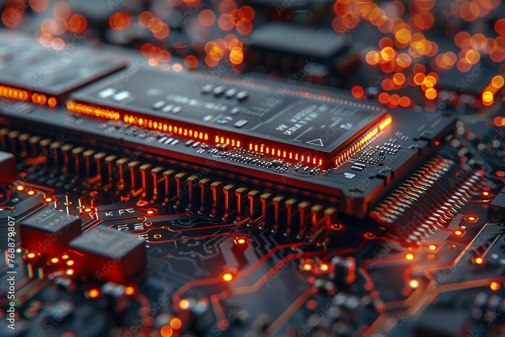 Experience a lifelike rendering of a RAM memory module capturing the ...