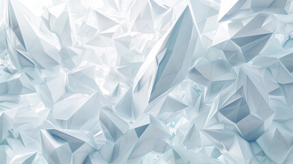 Wall Mural - white abstract of chaotic polygonal shapes. futuristic background with polygonal shapes. 3d renderin