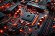 Immerse yourself in the artistry of a realistic depiction of a motherboard, showcasing intricate circuit patterns and components with meticulous detail