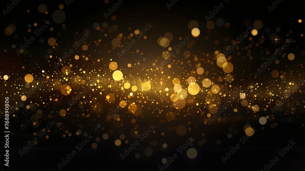 Captivating Golden Bokeh Lights on Dark Background for Elegant Designs ...