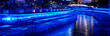 River of Life at night with blue lighting in Kuala Lumpur, Malaysia