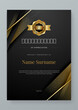 © Corpro - Black white and gold certificate of appreciation border template with luxury badge and modern line and shapes. Certificate of achievement, awards diploma, education, school