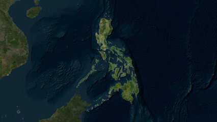 Canvas Print - Philippines highlighted. High-res satellite map