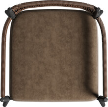 Top View Of Brown Leather Dinner Armchair