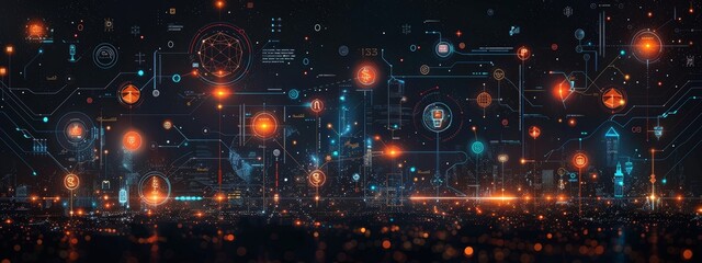 Wall Mural - visual roadmap for beginners interested in exploring blockchain, outlining key concepts and resource