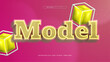 © QalamVision - Yellow white and pink model 3d editable text effect - font style