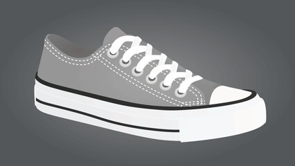 Sticker - Grey canvas shoes. vector illustration 