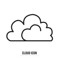 Poster - Cloud icon vector. Line sky symbol. Trendy flat weather outline ui sign design in white background. Thin linear graphic pictogram for web site, mobile application. Logo illustration. Eps10.