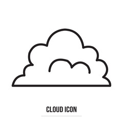 Sticker - Cloud icon vector. Line sky symbol. Trendy flat weather outline ui sign design in white background. Thin linear graphic pictogram for web site, mobile application. Logo illustration. Eps10.