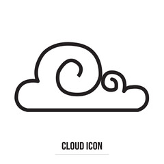 Wall Mural - Clouds line art icon. Storage solution element, databases, networking, software image, cloud and meteorology concept. Vector line art illustration isolated on white background in eps 10.