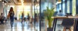 © Daniela - Office with blurred people in background, Modern company interior bokeh