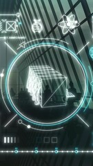 Wall Mural - infographics on the theme of artificial intelligence server.