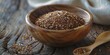 Exquisite za'atar spice mix in a rustic wooden bowl with fresh parsley