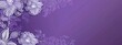 © SKIMP Art - Purple background with a lace pattern and space for copy, a purple color background with a white lace design on the left side of a banner Generative AI